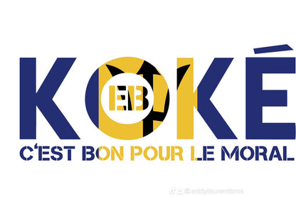 T-Shirt KOKÉ Homme coloris noir logo blanc sérigraphié streetwear caribéen