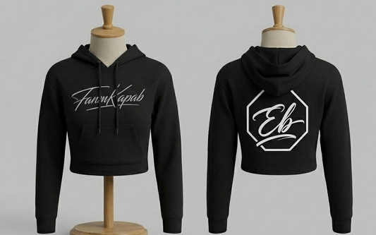 Hoodie croptop FANM KAPAB Femme - Noir - face et dos