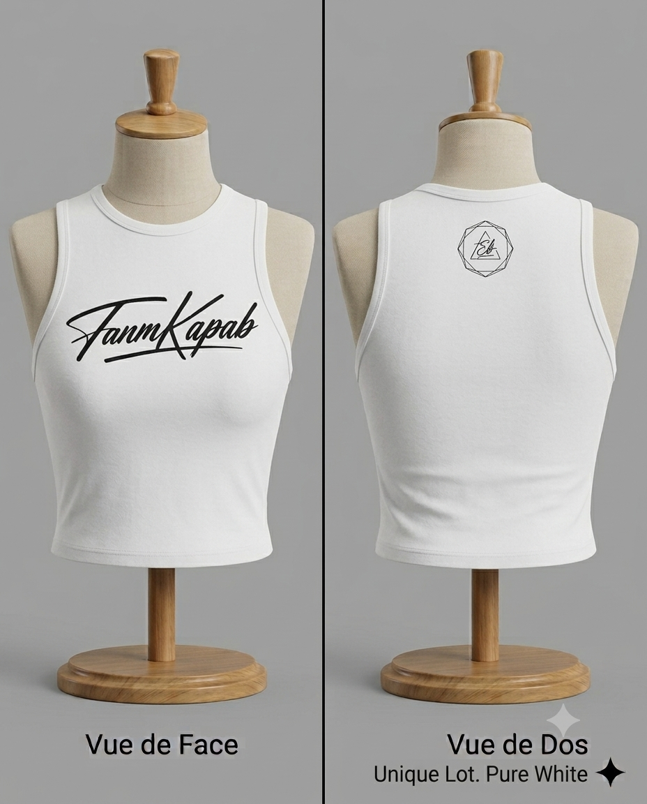 Débardeur croptop FANM KAPAB Blanc