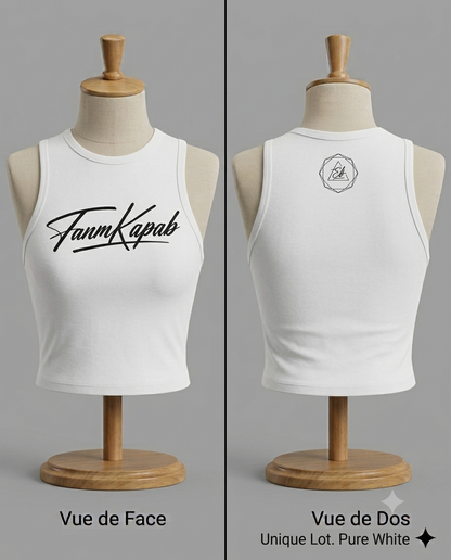 Débardeur croptop FANM KAPAB Blanc