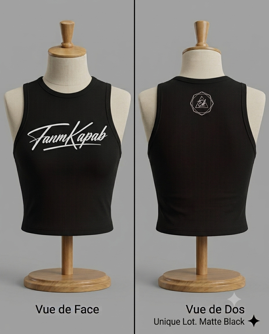 Débardeur croptop FANM KAPAB Noir