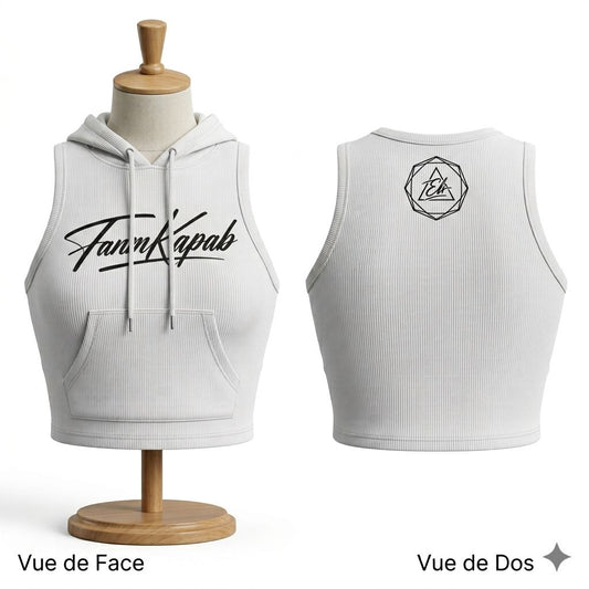 T-Shirt FANM KAPAB manche courtes femme coupe cintrée coloris blanc 100% coton bio