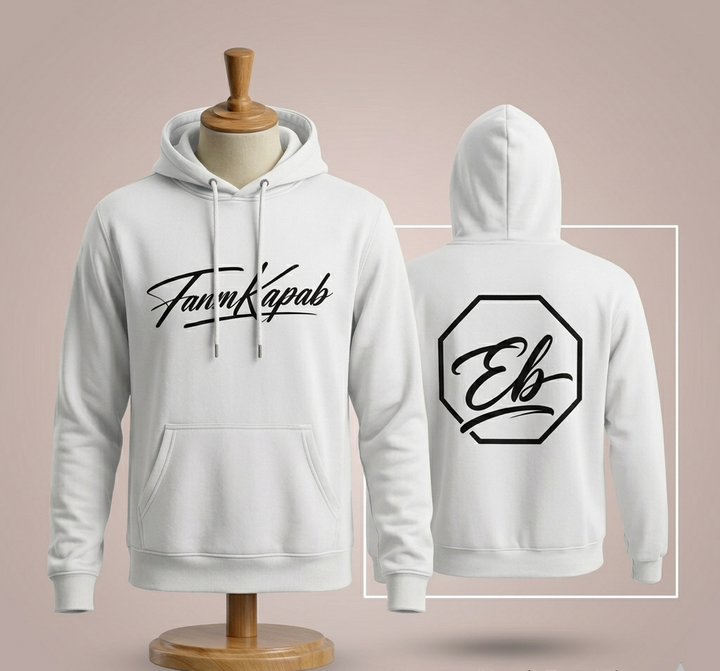 Hoodie FANM KAPAB femme blanc face et dos