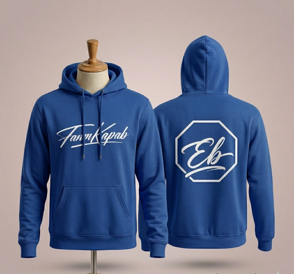 Hoodie FANM KAPAB femme bleu face et dos