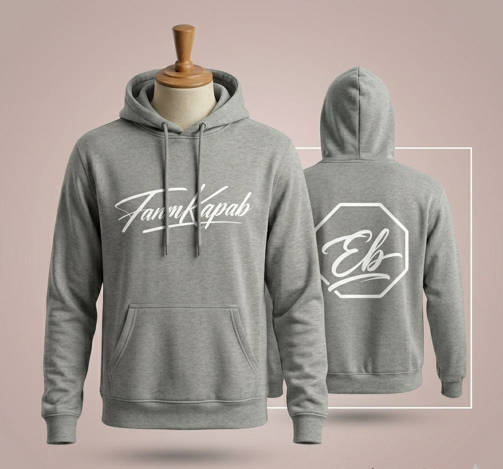 Hoodie FANM KAPAB femme gris face et dos