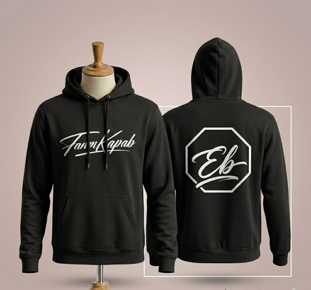 Hoodie FANM KAPAB femme noir face et dos