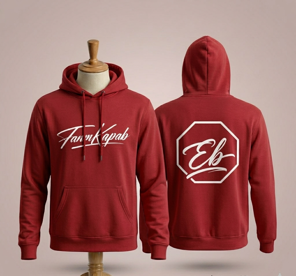 Hoodie FANM KAPAB femme rouge face et dos