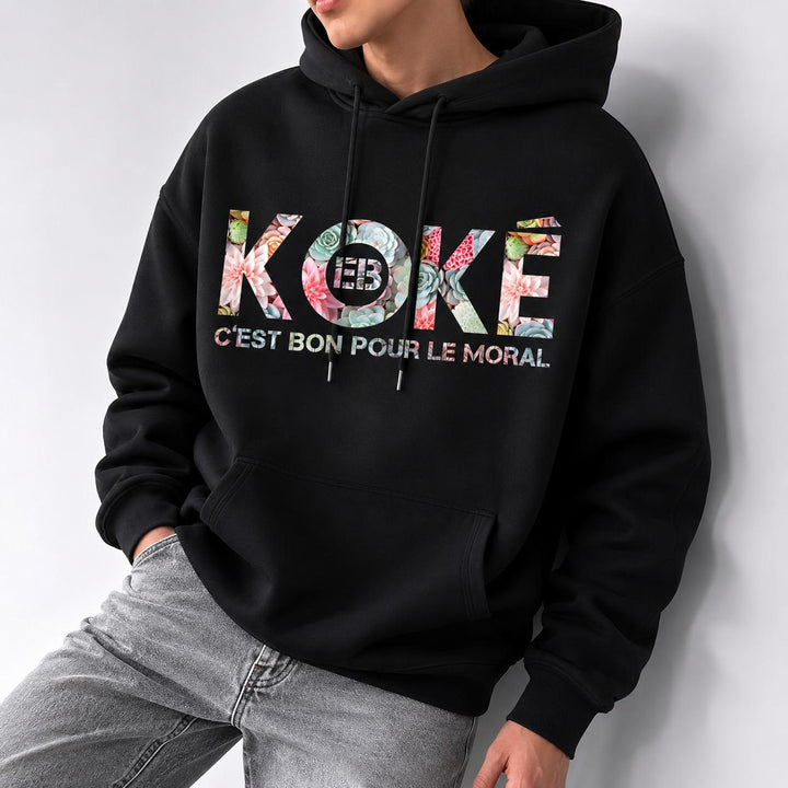 Hoodie KOKÉ — C'est bon pour le moral, noir