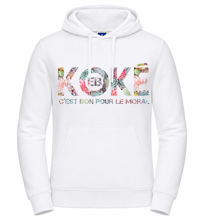 Hoodie KOKÉ Motifs Tropicaux motifs succulentes coloris blanc collection KOKÉ