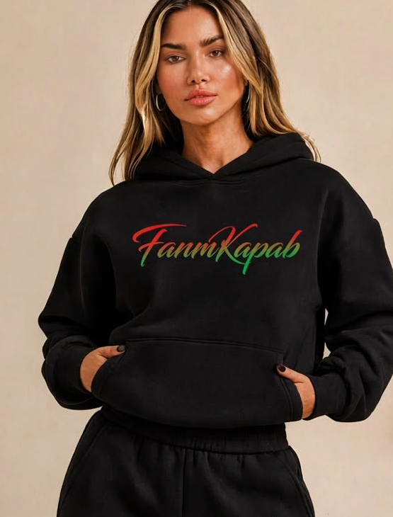 Ensemble Jogging FANM KAPAB - Noir - logo multicolore