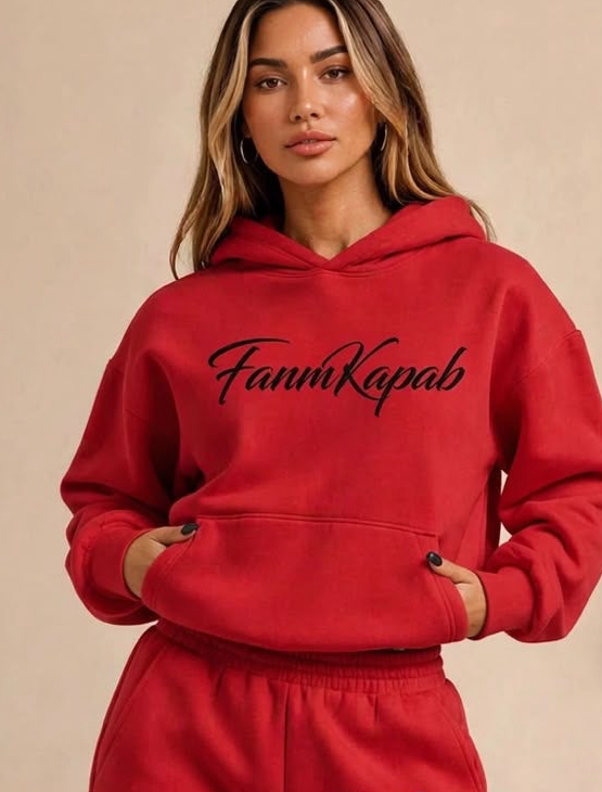 Ensemble Jogging FANM KAPAB - Rouge - logo noir