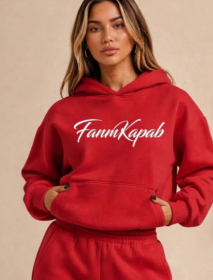 Ensemble Jogging FANM KAPAB - Rouge - logo blanc